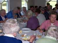 group meal in an Amish home